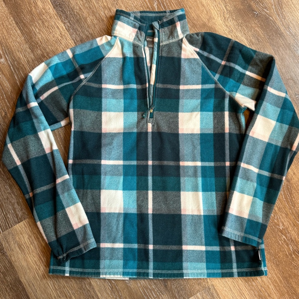 Eddie Bauer Sz M Quarter Zip Lightweight Fleece!